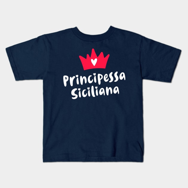 Sicilia Roots Principessa Siciliana Siciliano Princess Kids T-Shirt by zeno27